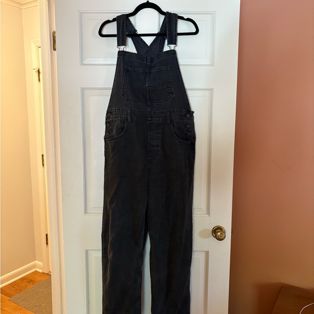 Free People Black Overalls